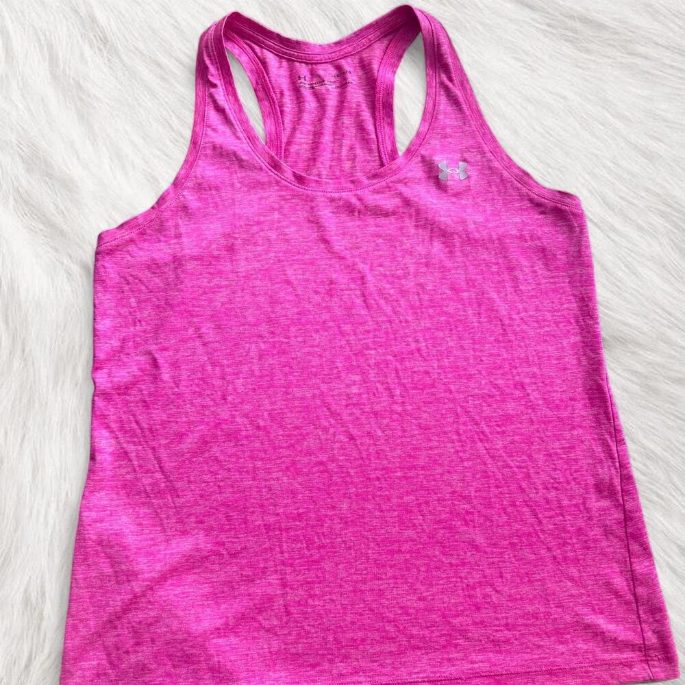 Under Armour Women's Pink Vest Work out Tank Top - Size Large Like New | Pilates - Picture 2 of 4